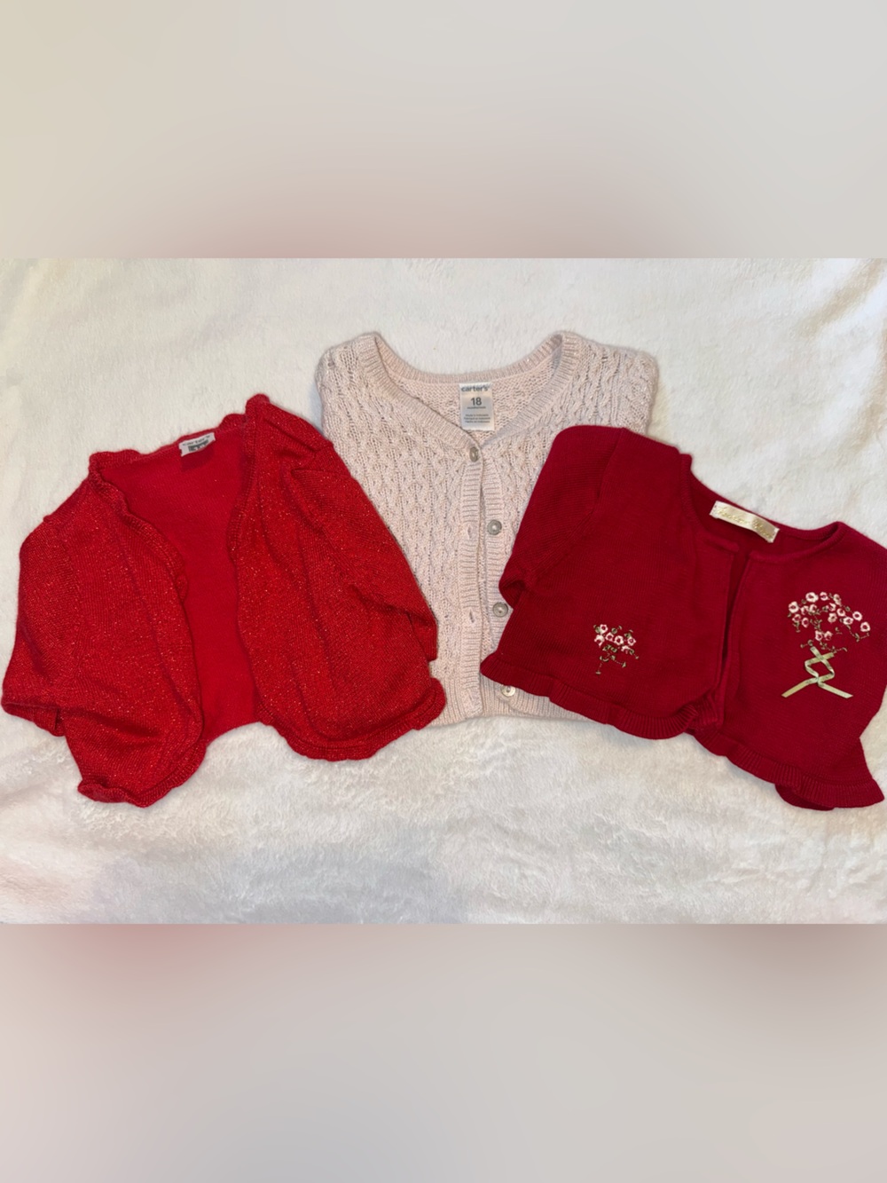 Mixed Pack Girls Cardigans - Red & Light Pink